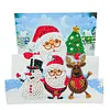 1Pcs Diamond Painting Christmas Snowman Reindeer Theme Greeting Card Set with Envelopes