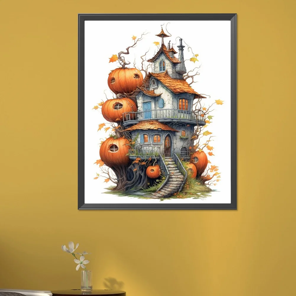 Diamond Painting - Full Round Drill - Pumpkin House(Canvas|40*50cm)