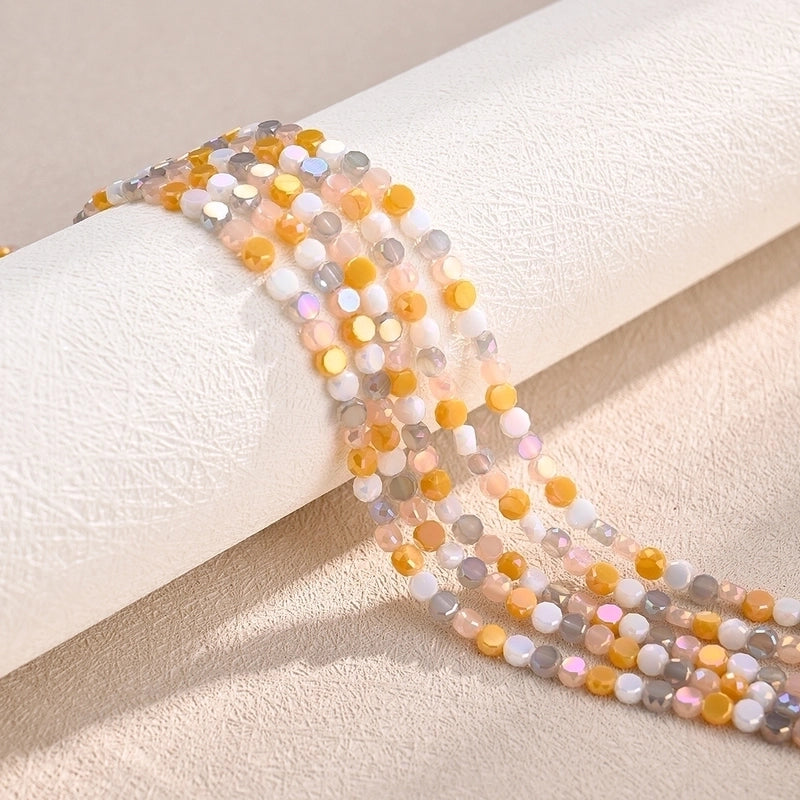 5 Strands/Package 4×2.5mm Hole Under 1mm Glass Electroplate Glass Beads Colorful Simple Candy Beads