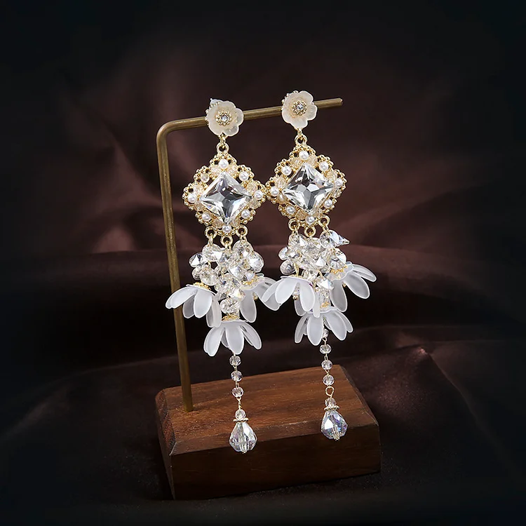 fringed crystal earrings