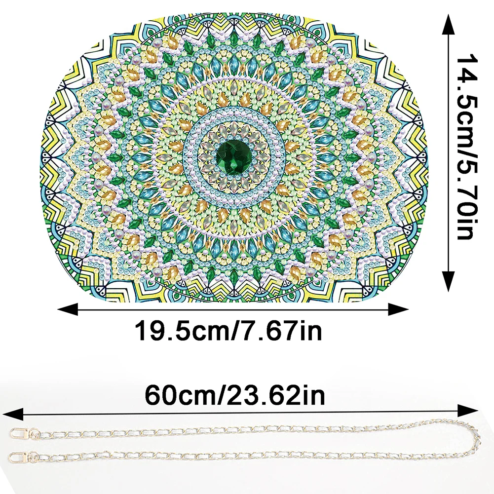 DIY Partial Special Shaped Mandala 5D Diamond Handmade Knitting Bag Chain Purse