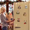 6PCS  Xmas Pets DIY Pearl Diamond Painting Christmas Fridge Magnets, Sparkling Rhinestone Refrigerator Magnet Craft Kit for Home Decor & Gifts
