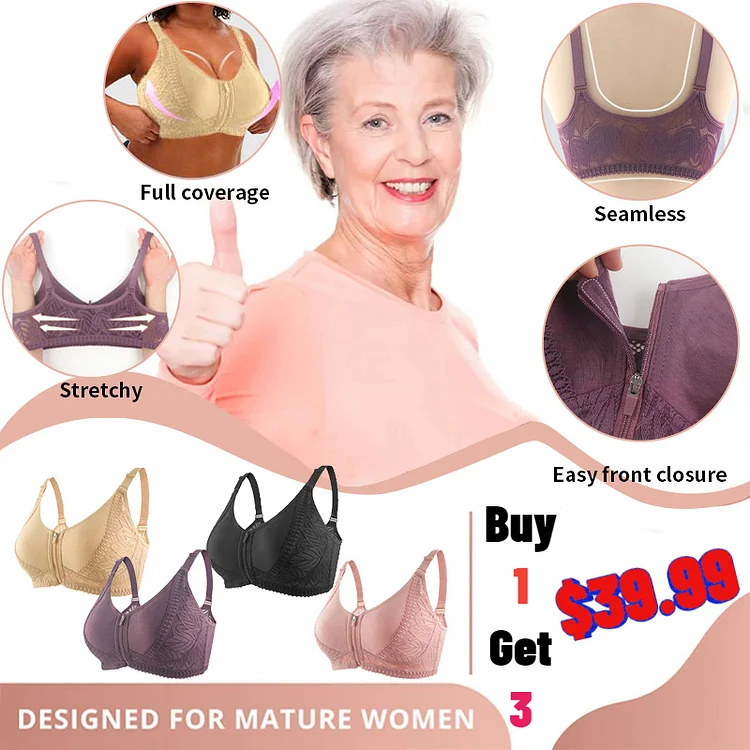 ✨ 80% OFF😍Wireless Zip Front Full Coverage Bra
