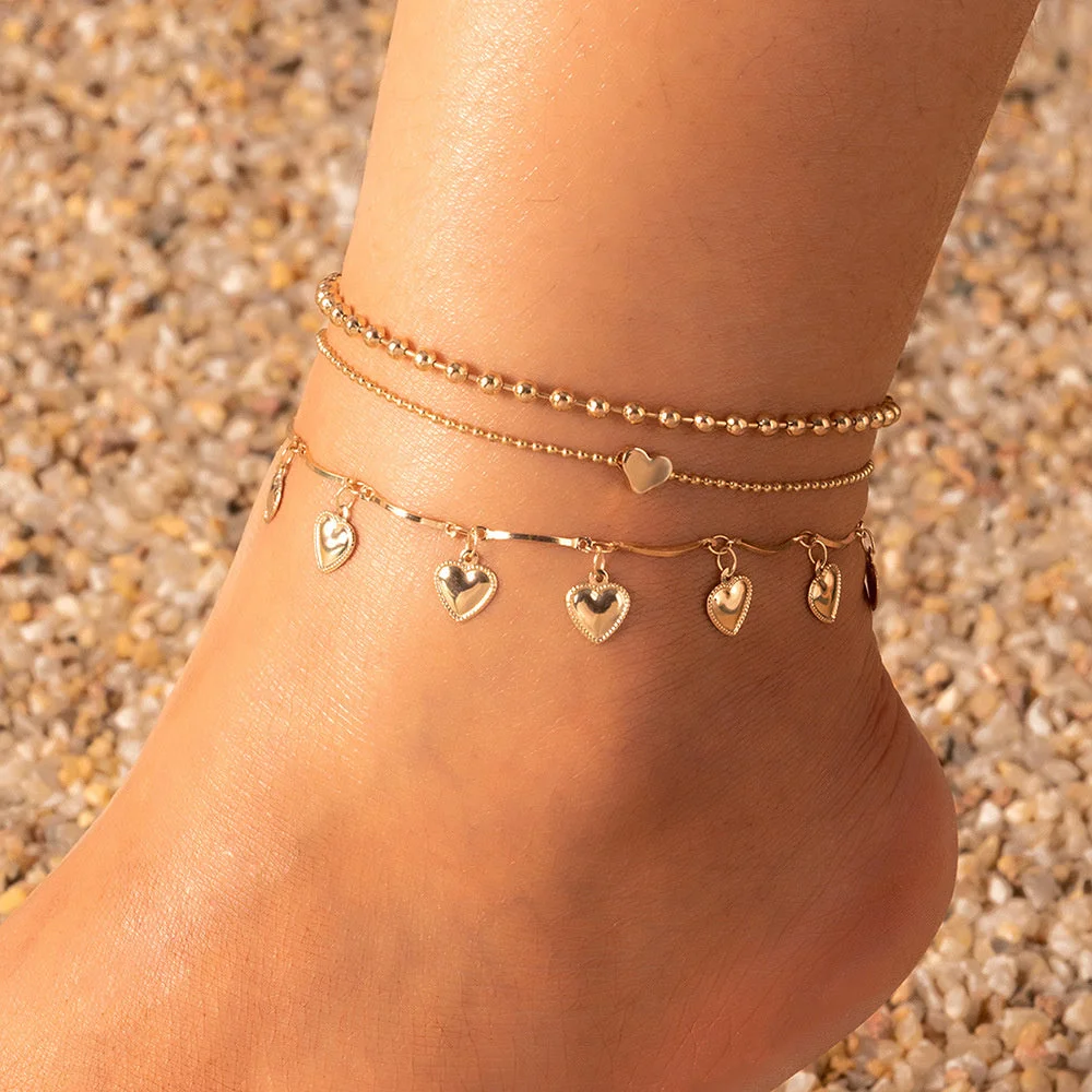 Women's Simple Metal Pendant Anklet