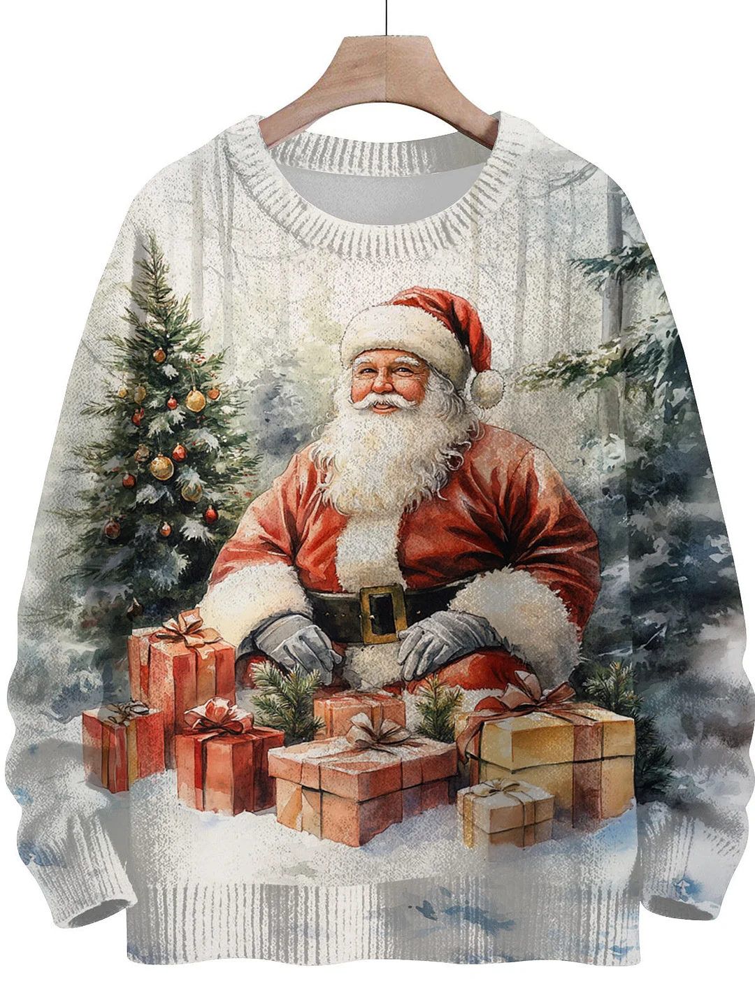Women's Long Sleeve Scoop Neck Graphic Printed Sweaters