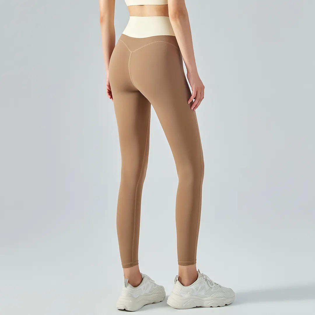 Buy Cocoa different colors and types of widened high waist butt lifting slim fitting naked feeling high rise squat proof gym yoga leggings with tummy control on Hergymclothing