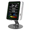 5 In 1 Formaldehyde Monitor with Holder Carbon Dioxide Detector USB Rechargeable TVOC Detector Temperature Humidity Home Air Quality Monitor