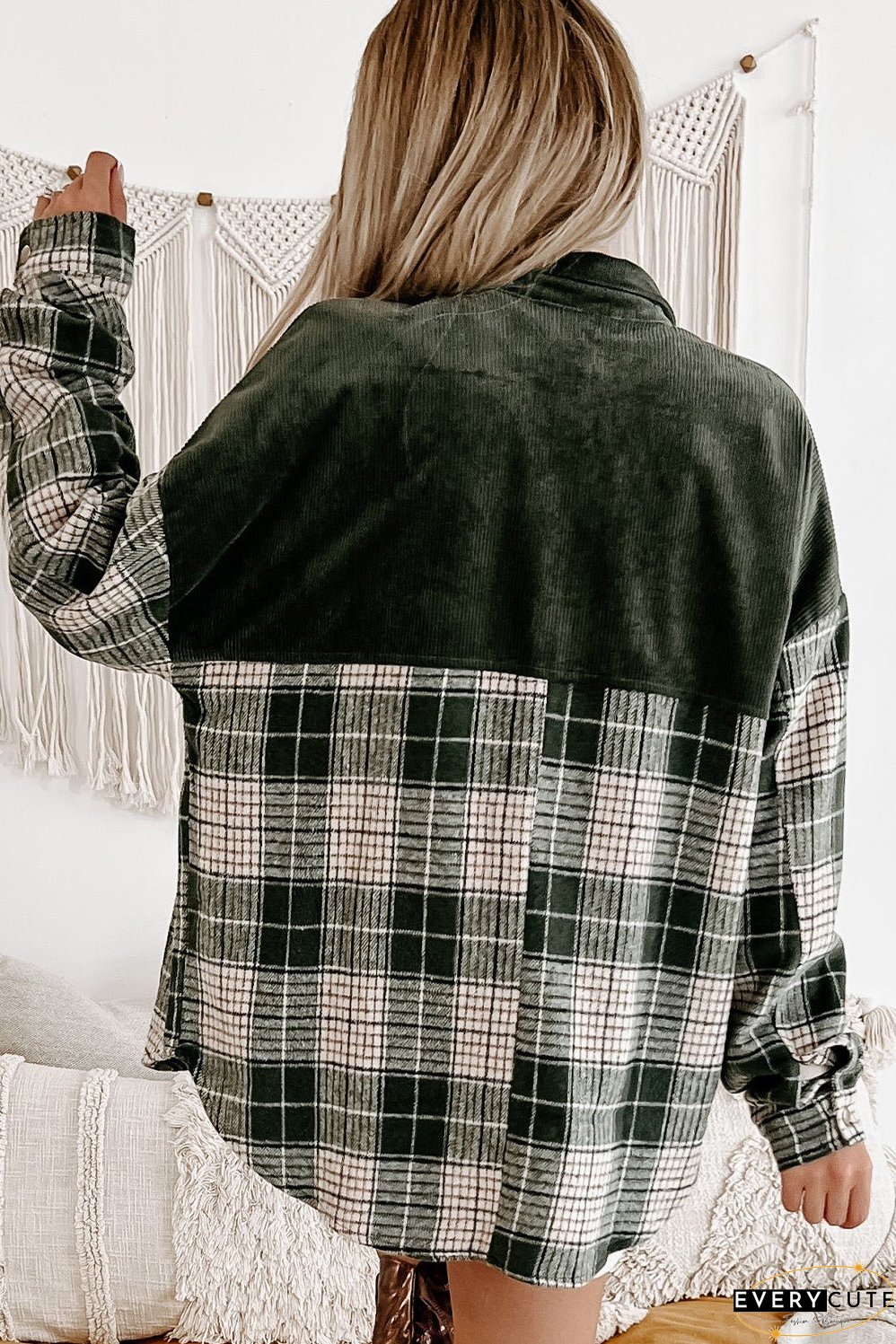 Comfortable Plaid Corduroy Jacket