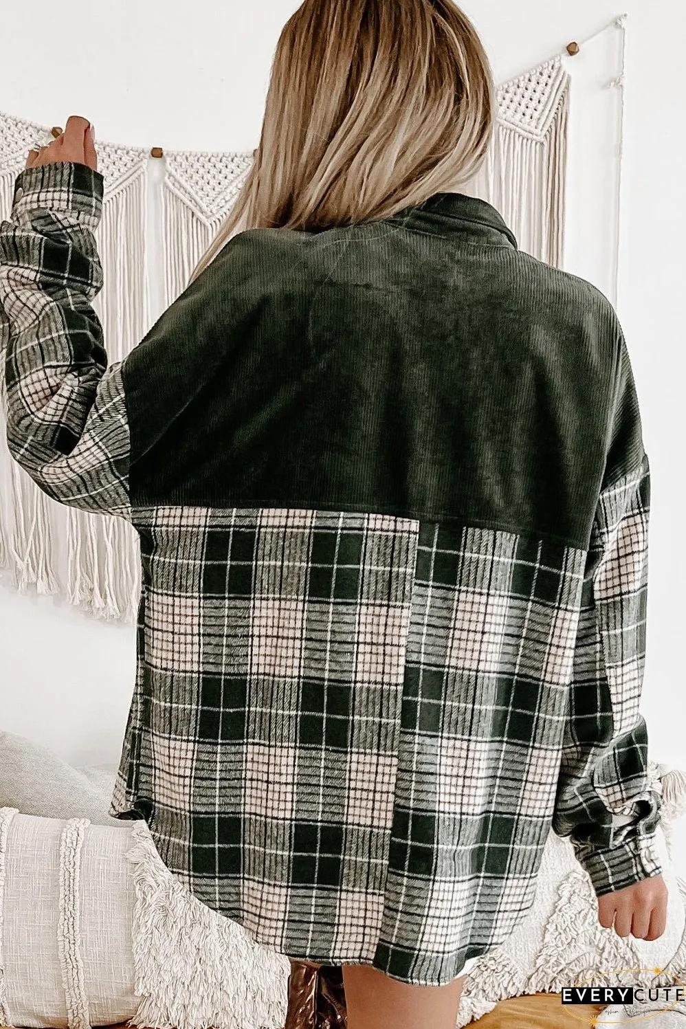 Comfortable Plaid Corduroy Jacket