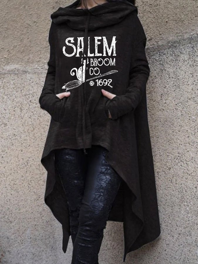 Halloween Print Irregular Long Sleeve Sweatshirt