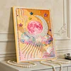 (30x40cm)DIY Pearl Painting Framed Fantasy Moon Handmade Pearl Material Art Kit Living Room Decor