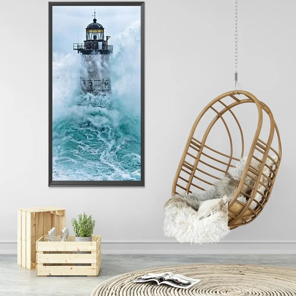 Diamond Painting - Full Round Drill - Seaside Lighthouse(40*80cm)