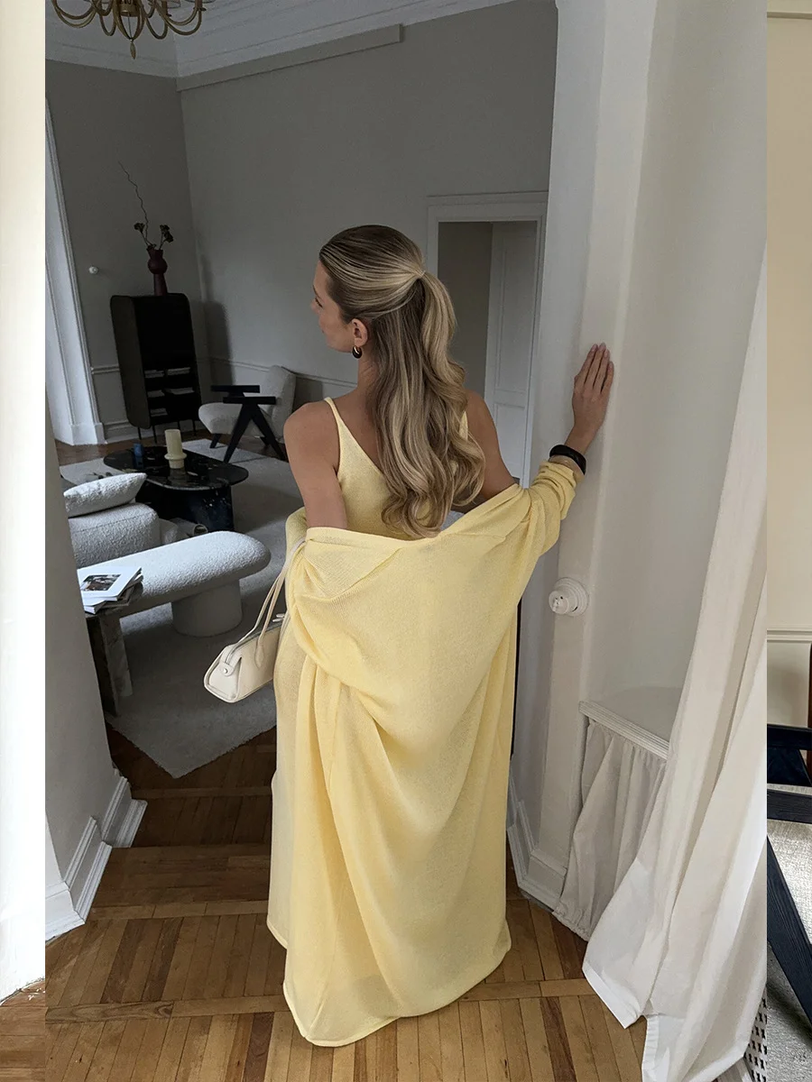 Athvotar Athvotar 2025 New Long Covered Women's Haired Knitted Sweater Cardigan Premium Shawl Ins