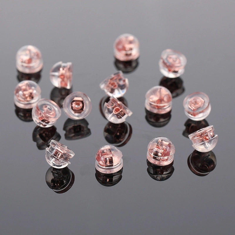 Earrings Jewelry Accessories Rear Plug Color Protection Electroplating Non-slip Lost Ear Studs Plug Golden Edge Hamburger Ear Plug