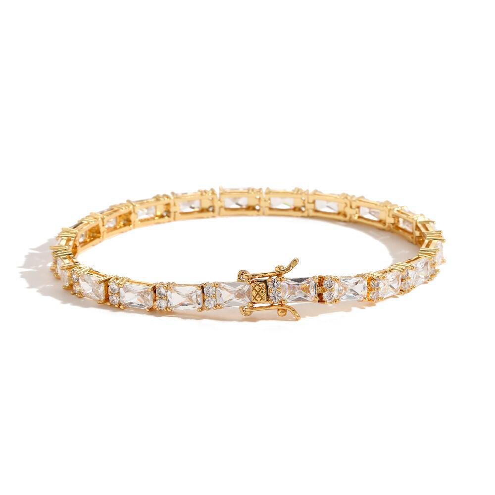Square Round Zircon Mixed Tennis Bracelet Hip Hop Bracelet-VESSFUL
