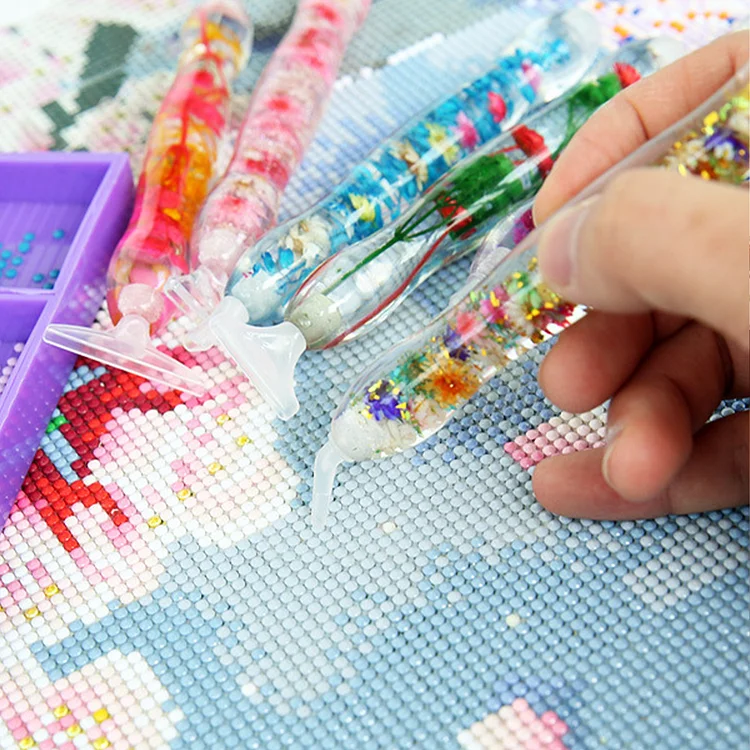 Cheap DIY Crafts Cross Stitch Resin Pen 5D Diamond Painting Point Drill Pen  Resin Diamond Painting Pen