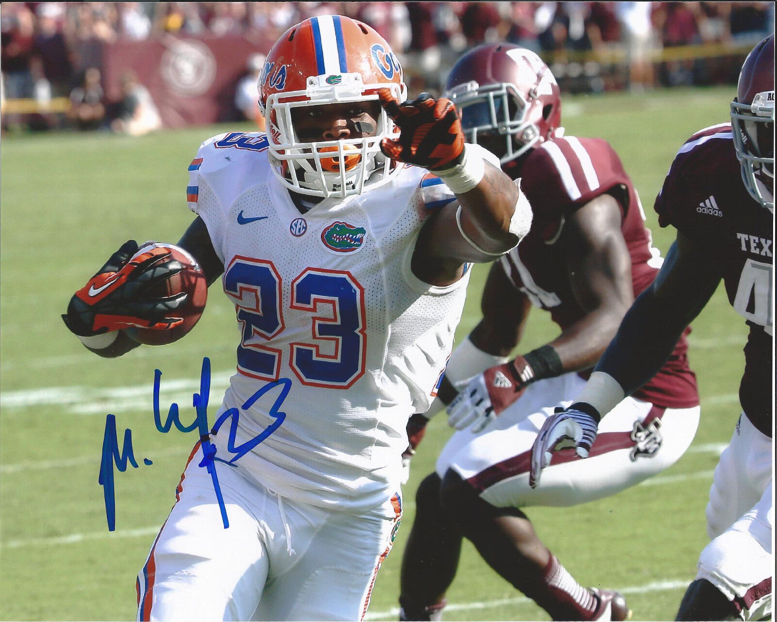 FLORIDA GATORS MIKE GILLISLEE SIGNED 8X10 Photo Poster painting W/COA RUNNING BACK NFL DRAFT