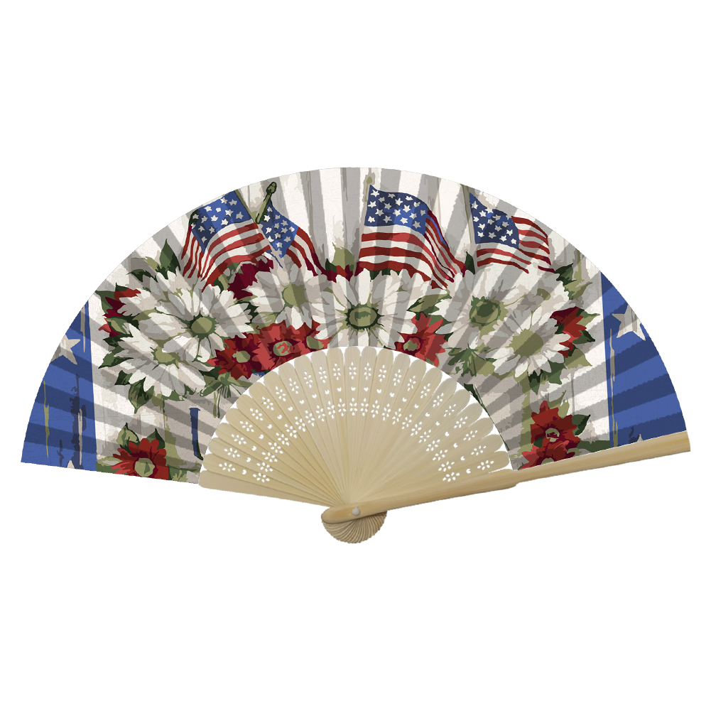 

Independence Day Flowers Flag - Paint By Numbers - Folding Fan, 501 Original