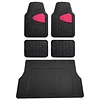 FH Group Premium Liners Tall Channel Trimmable All Weather Rubber Full Set Car Floor Mats (Pink) w. Trimmable All-Season Cargo Liner (Black) - Universal Fit for Cars Trucks and SUVs