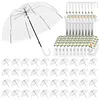 52 Inch Large Clear Bubble Umbrella Bulk with Classic Hook Handle Decorative Clear Wedding Dome Umbrella with Thank You Tags and Rope Guest Souvenirs for Wedding Party Bridal Favors