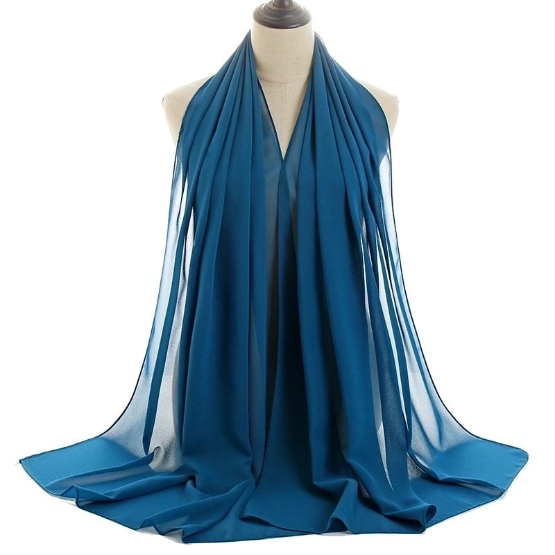 Women’s Minimalist Solid Color Chiffon Cotton Linen Scarves