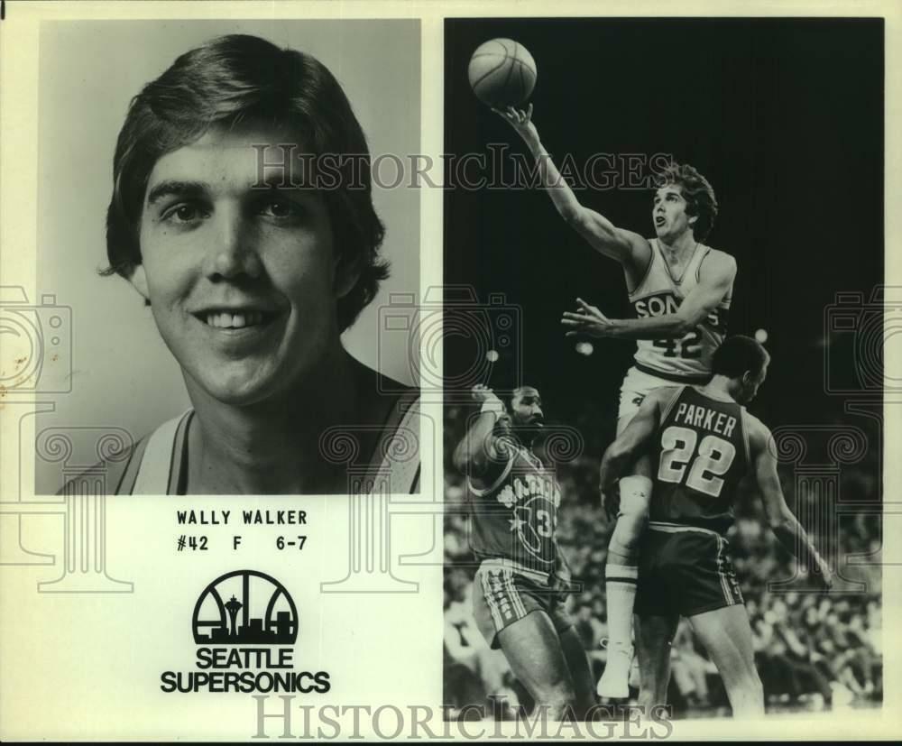 Press Photo Poster painting Seattle Supersonics Basketball Player Wally Walker Goes For Lay-Up