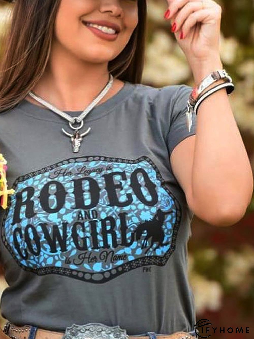 Shift Short Sleeve Geometric Crew Neck T-shirt | IFYHOME