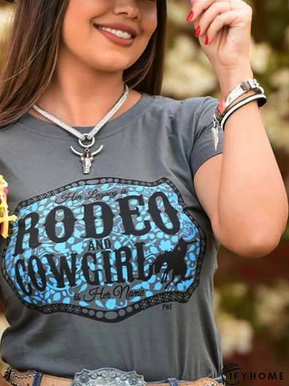 Shift Short Sleeve Geometric Crew Neck T-shirt | IFYHOME