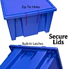 Akro-Mils 35200 Nest and Stack Plastic Storage Container and Distribution Tote, (19-1/2-Inch L x 13-1/2-Inch W x 8-Inch H), Blue, (6-Pack)