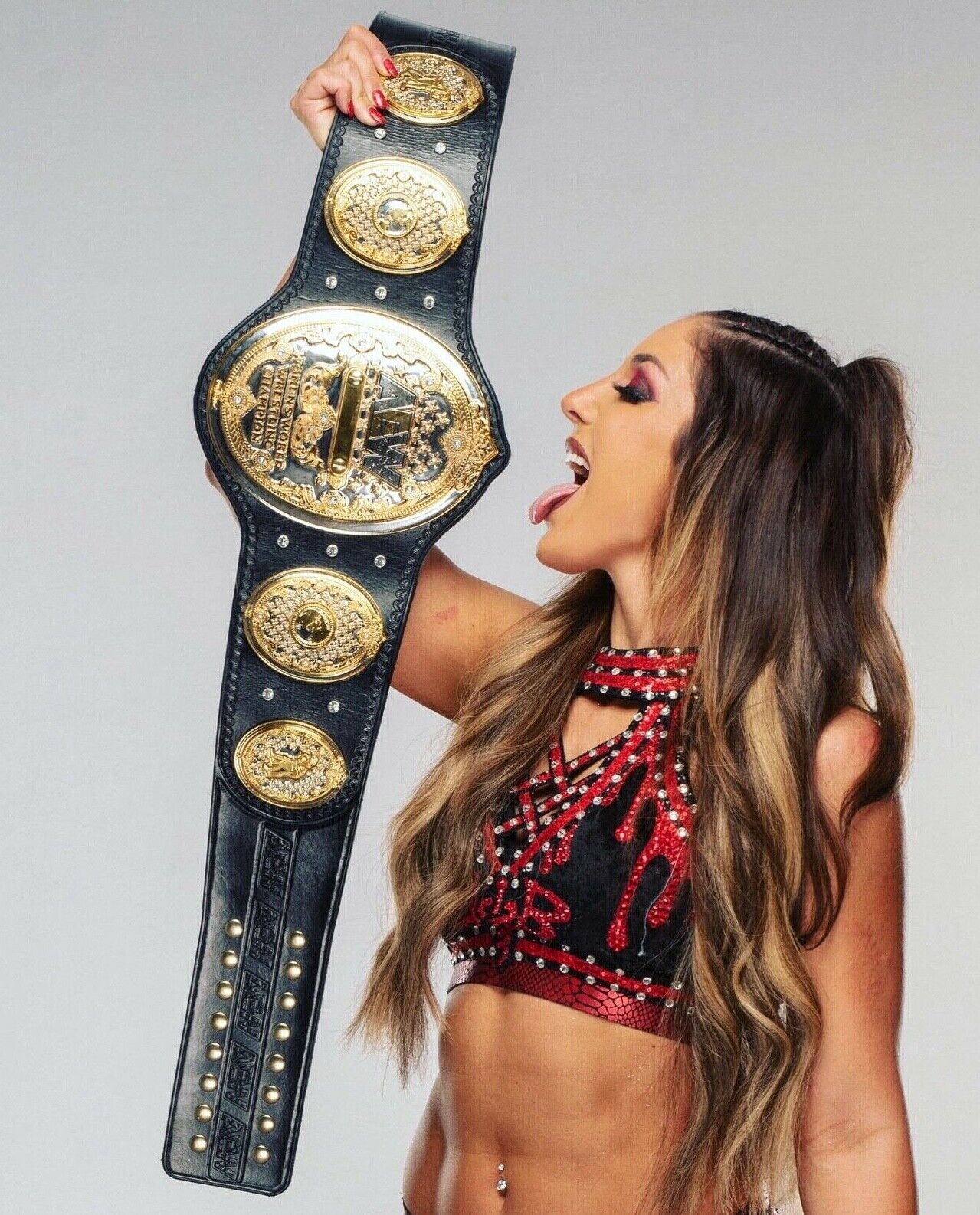 AEW Dr Britt Baker Womens world champion title belt 8x10 Photo Poster painting ALL ELITE