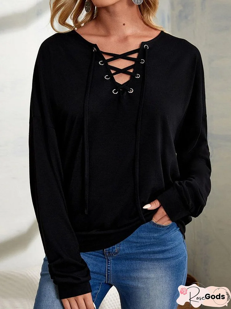 Women Casual Plain Autumn Polyester Micro-Elasticity Daily Loose Regular H-Line Sweatshirts