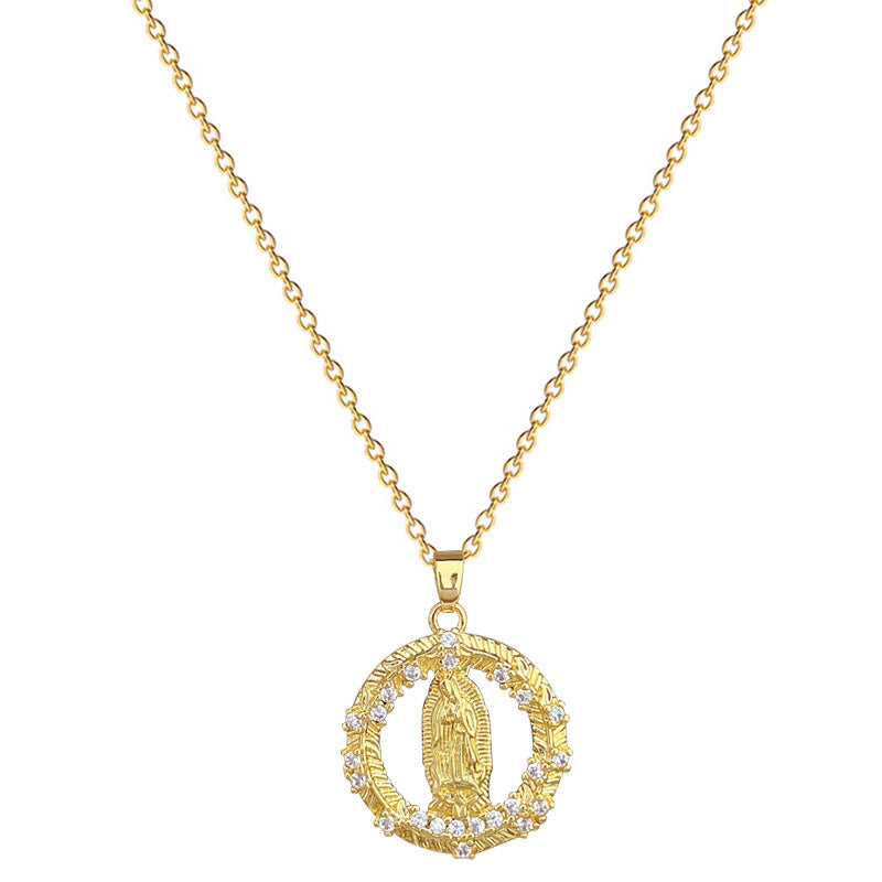 Ring Portrait Full Diamond Gorgeous Full Diamond Necklace Female Versatile Clavicle Chain Titanium Steel Chain