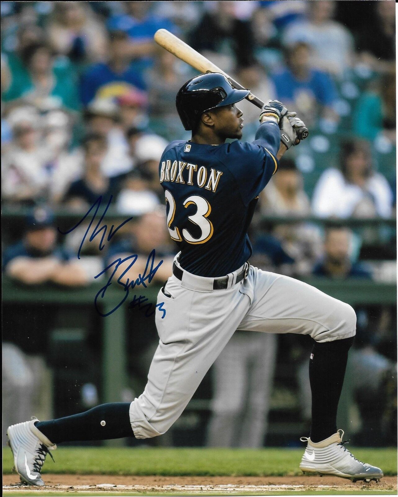 KEON BROXTON signed autographed MILWAUKEE BREWERS 8x10 Photo Poster painting w/COA