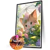 (40*60cm)Cat with Umbrella - Full Round Drill Diamond Painting