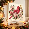 Christmas DIY Special Shape Diamond Painting Pearl Art With Inner Frame Kit 25x25cm(Red Sparrow)