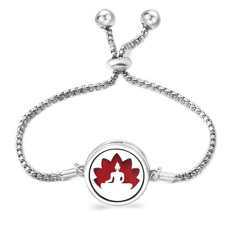 Fashion Angel Wings Aromatherapy Pendant Bracelet Essential Oil Diffuser Stainless Steel Bracelet Adjustable Women Simple