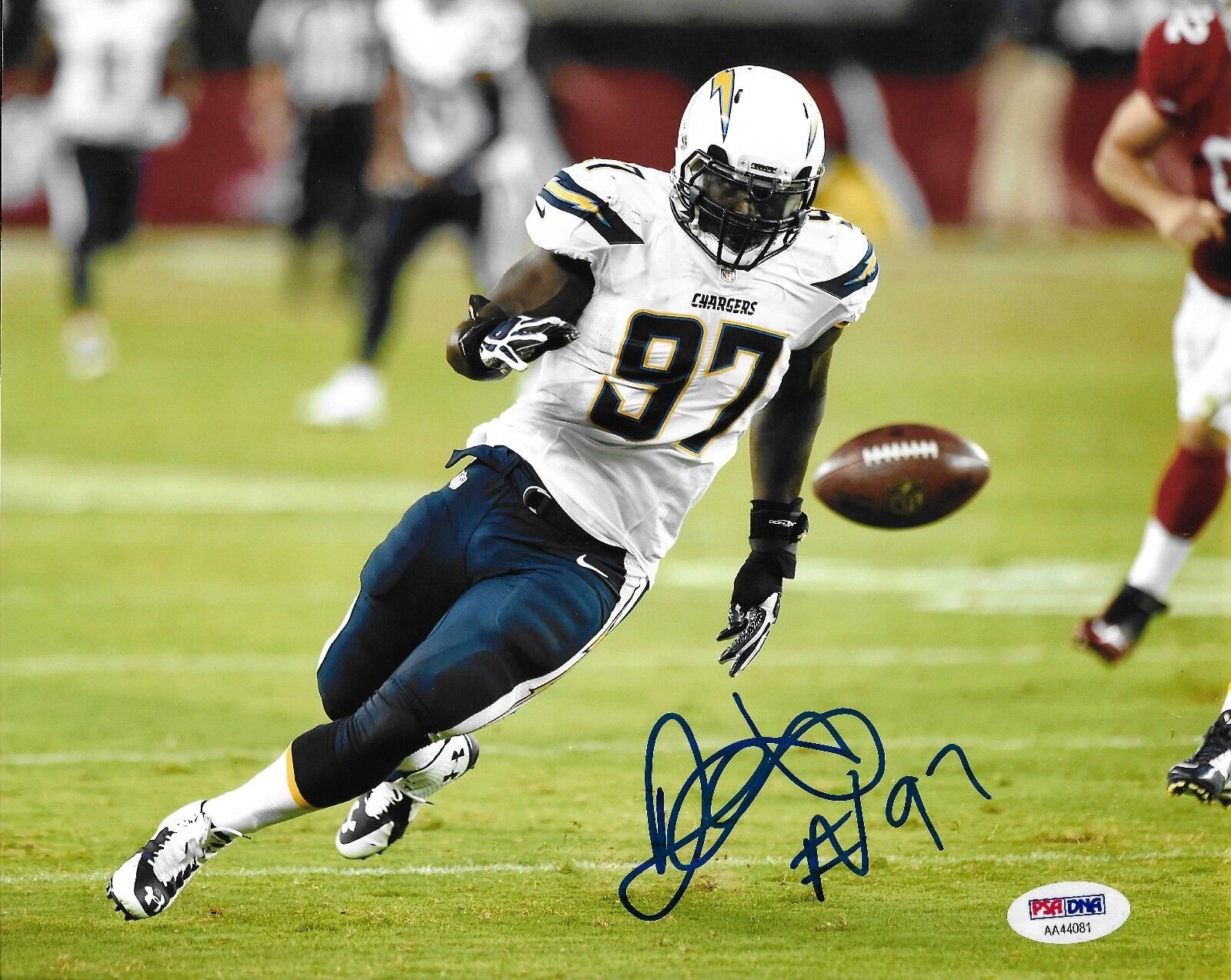 Jeremiah Jerry Attaochu Signed Chargers Football 8x10 Photo Poster painting PSA/DNA COA Picture