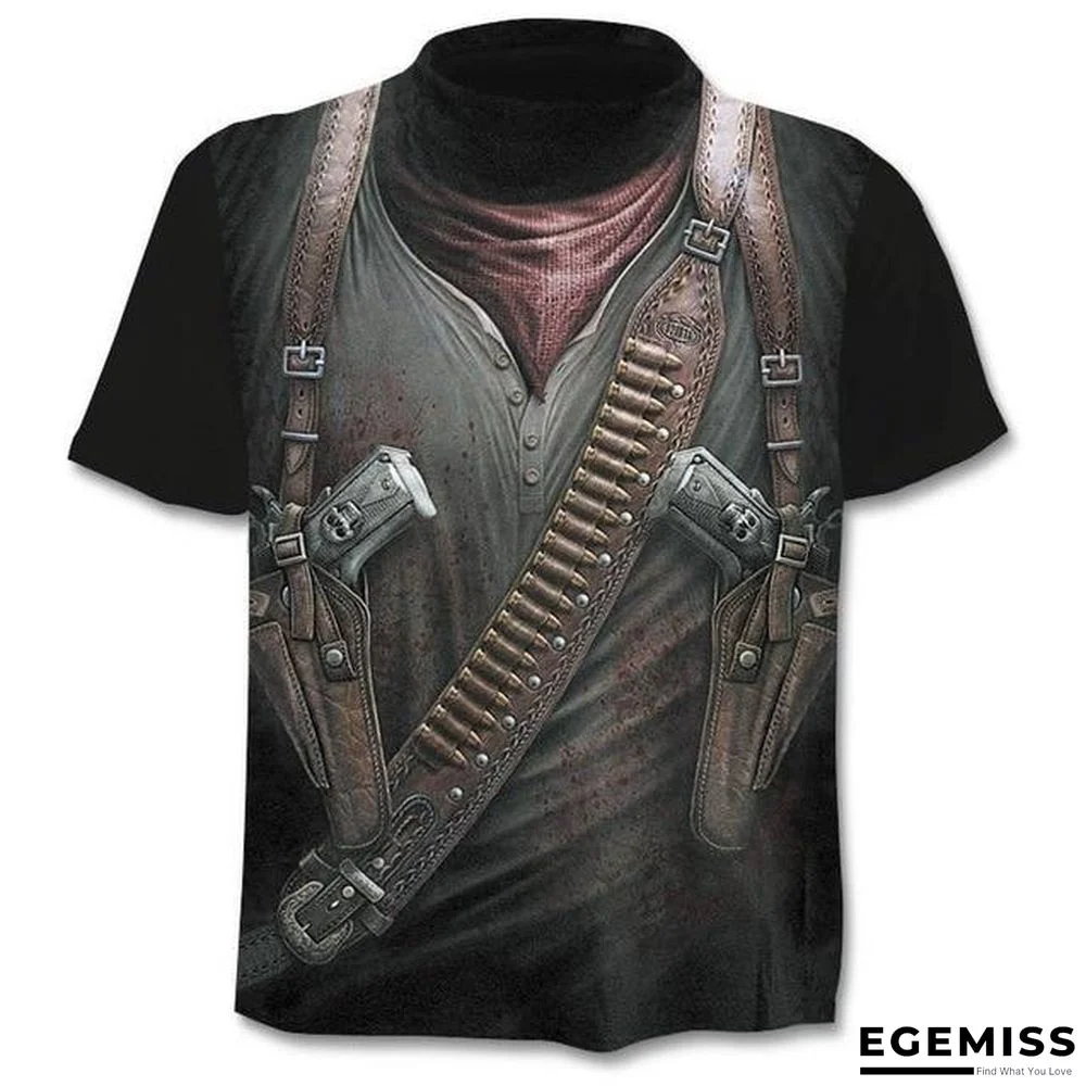 Men 3D Print New Funny Skull T-shirt Hipster Short Sleeve Tee Tops | EGEMISS