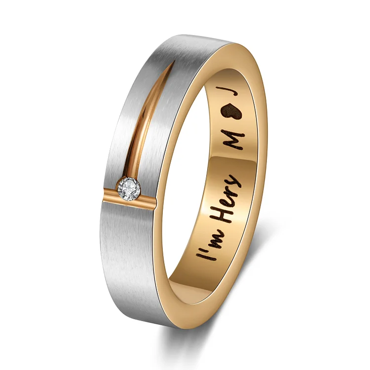 Personalisierter Text Feine Partnerring Ring für Paare