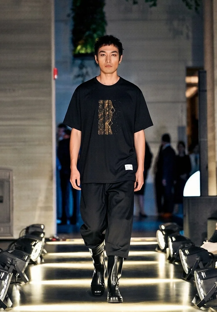 DUOHAN ZHANG Unisex Poetry Print T-Shirt - 4 Recycled Water Bottles - Black