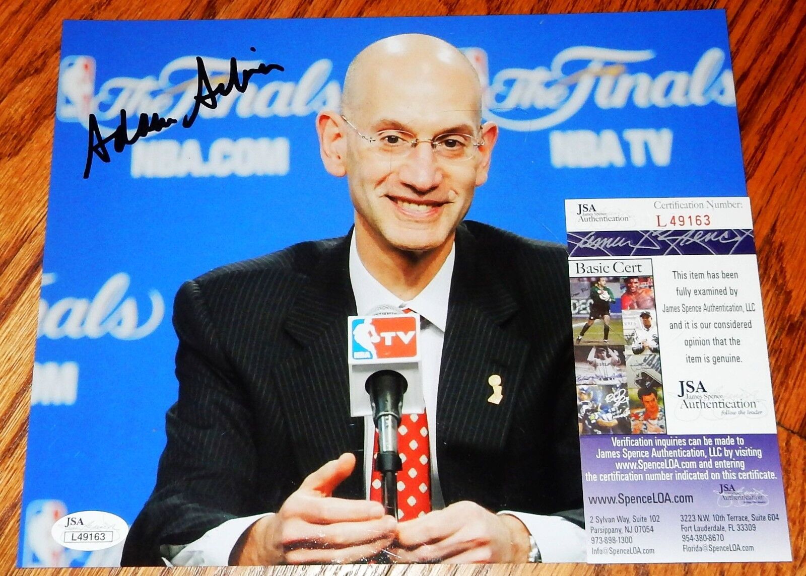 Adam Silver Signed 8x10 Photo Poster painting NBA Commissioner 2014 JSA COA Autograph Basketball