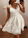Lace Crochet Condole Belt Mini Dress