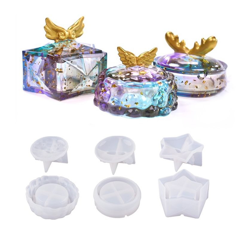 Antler/Star/Cloud Jewelry Box Resin Molds with Lid