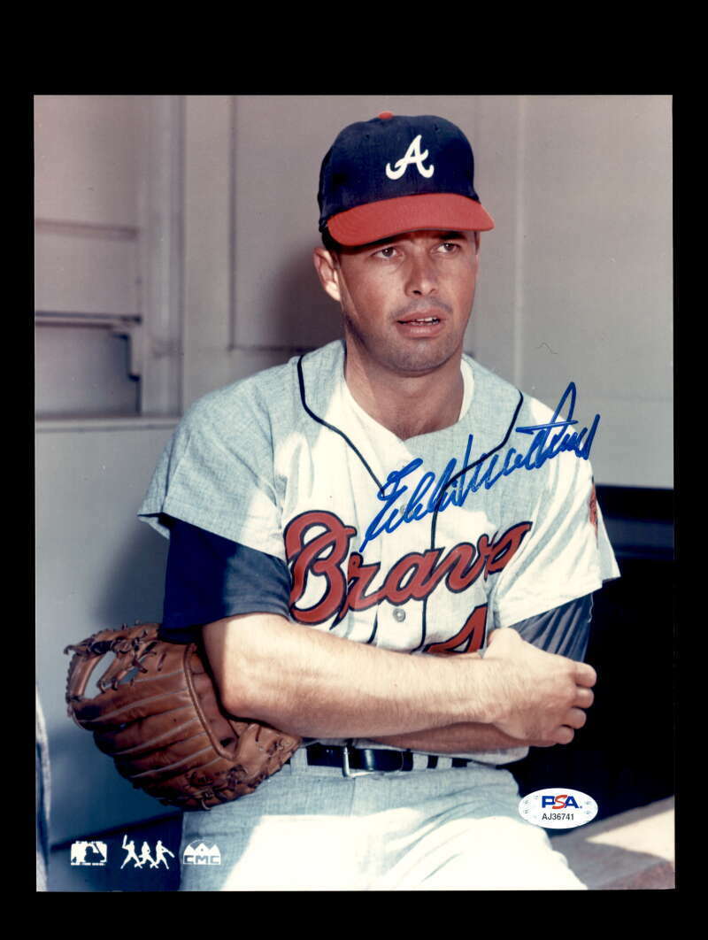 Eddie Mathews PSA DNA Coa Signed 8x10 Photo Poster painting Braves Autographed