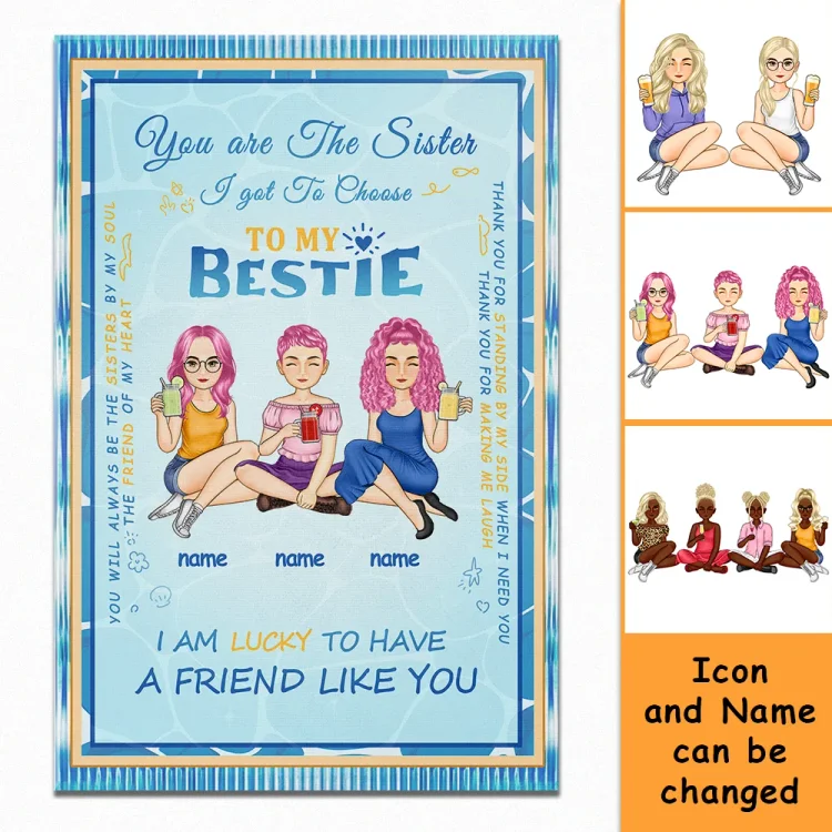 Custom Canvas Painting-Sister Your Are My Best Friend - Gift For Sister