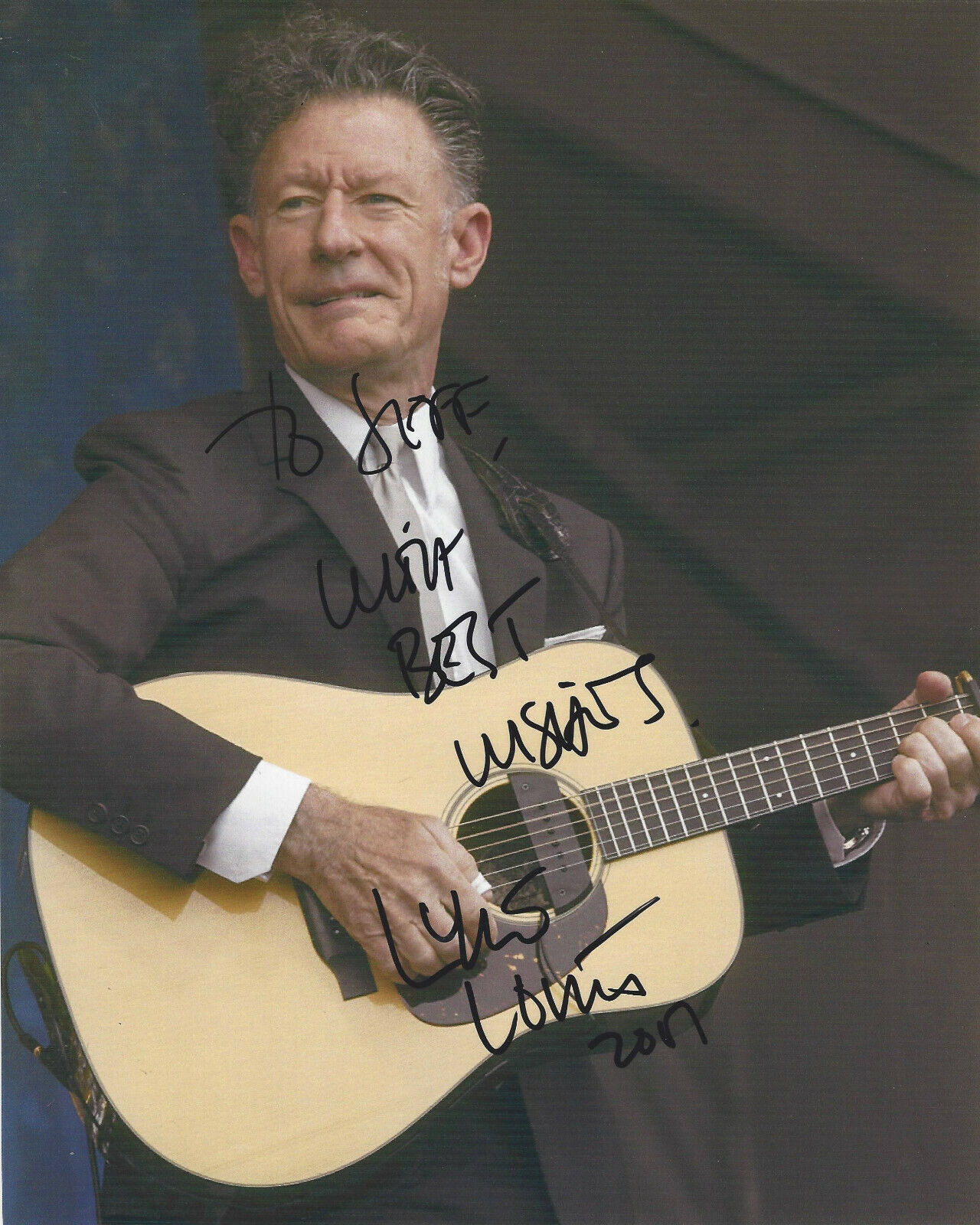 SINGER LYLE LOVETT HAND SIGNED AUTHENTIC 8x10 Photo Poster painting w/COA COUNTRY GUITARIST
