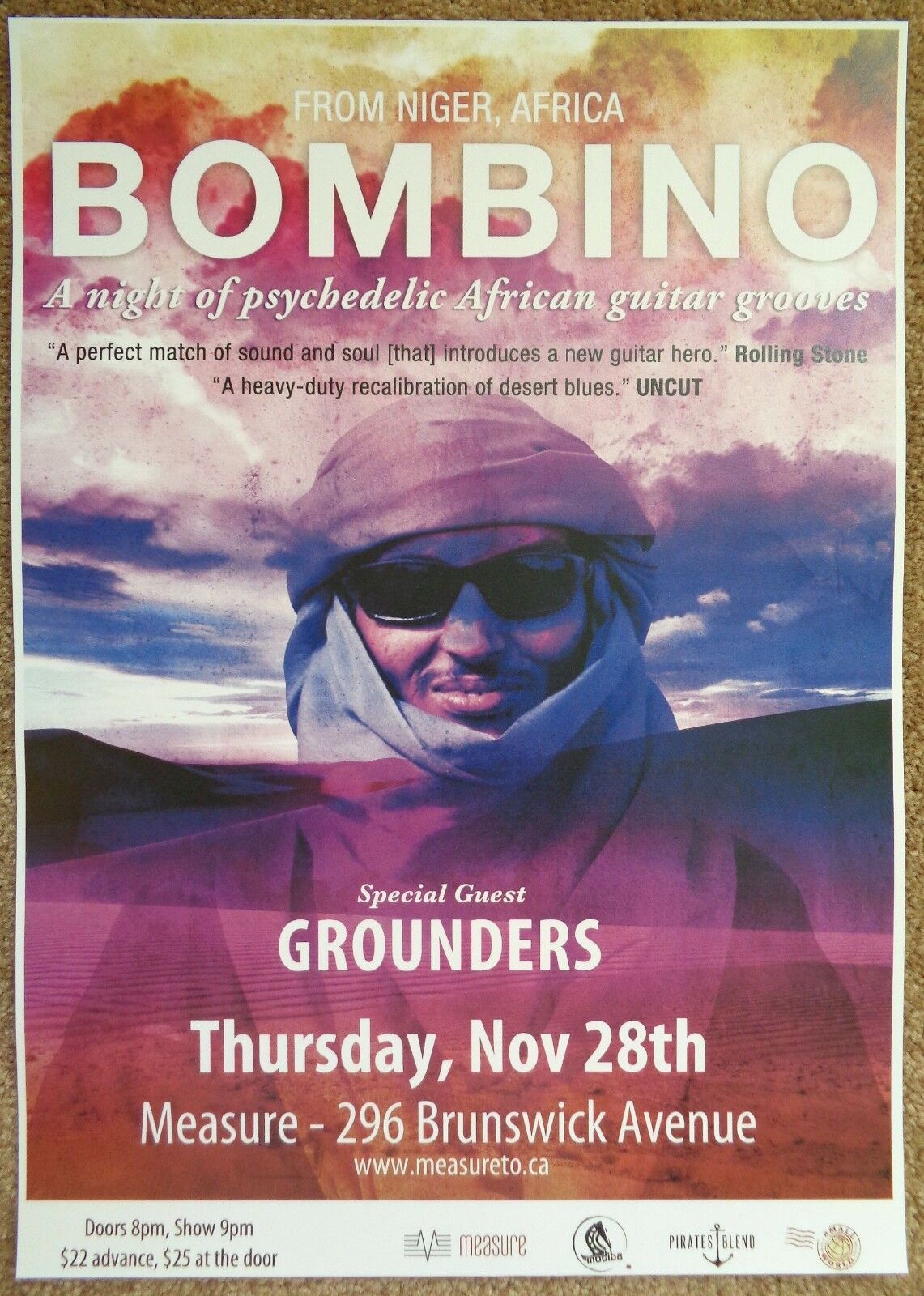 BOMBINO 2013 Gig POSTER Omara Moctar Toronto Canada Concert Niger Africa