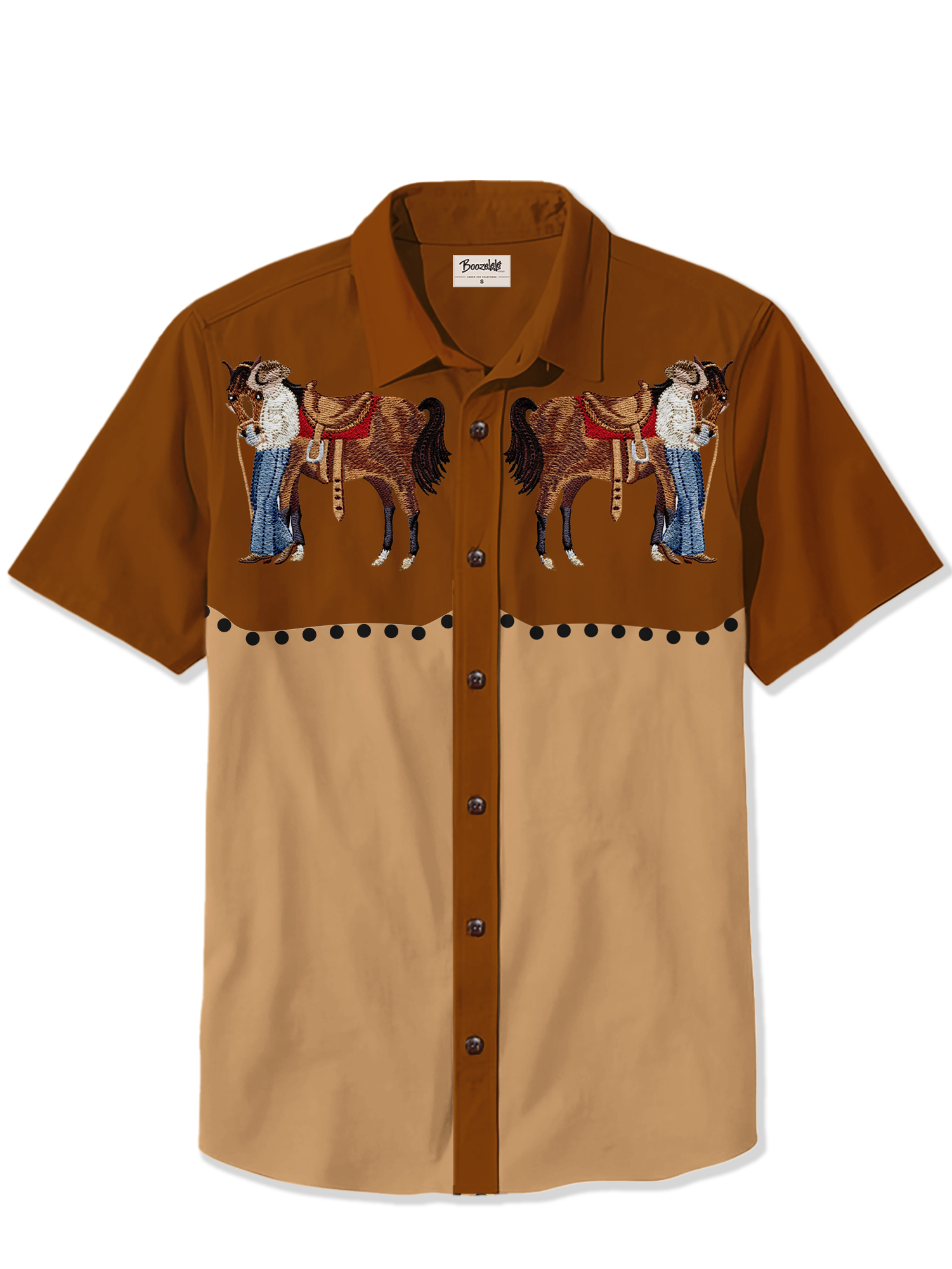 Vintage Western Cowboy And Horse - 100% Cotton Shirt