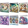 6PCS Diamond Painting Animal Greeting Cards Postcards with Envelopes