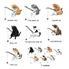 Fishing Cat Ornament Mini Cat Figurine Home Car Interior Decoration (7Pcs)